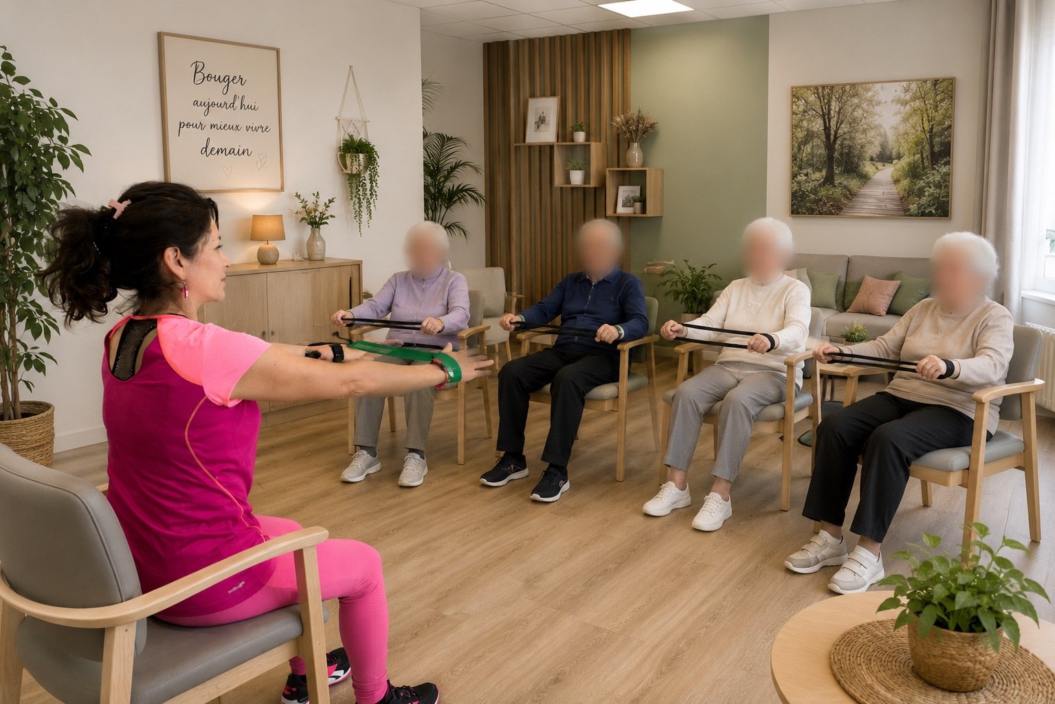 Séance d’activité physique adaptée pour seniors